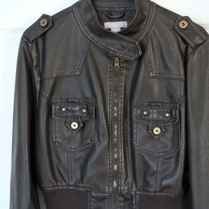 USED metallic look cropped jacket